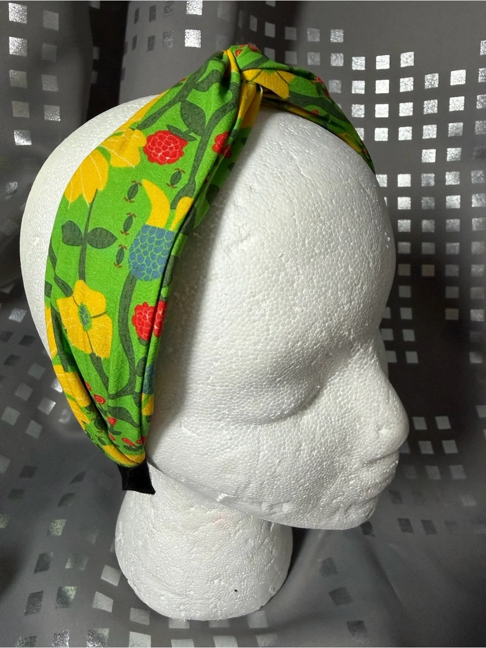 Adult Bright 60s Style Floral Knotted Headband Hair Accessory